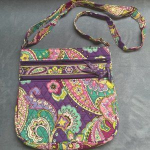 Vera Bradley Triple Zipper Crossbody Purse